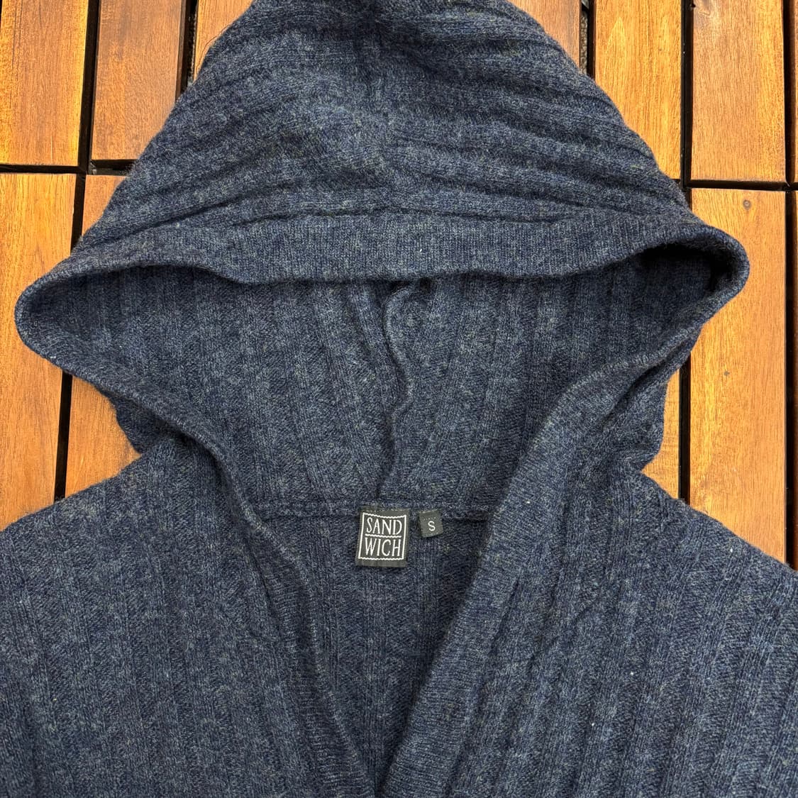 샌드위치 우먼스 Y2K 리브 니트 후드 가디건 made in HOLLAN 상품이미지3