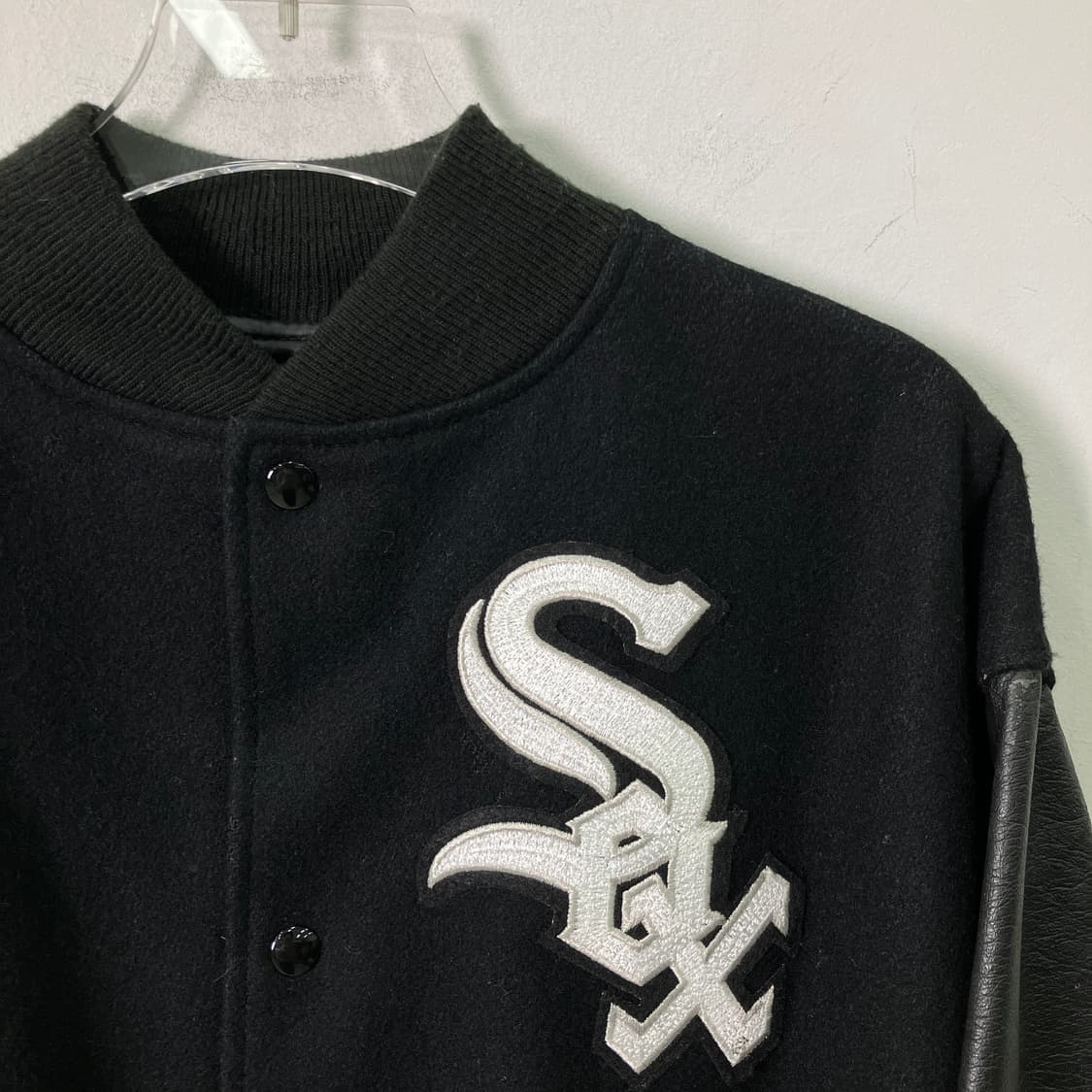 90's Chalk Line 시카고 화이트 삭스 울 레더 바시티 자켓 상품이미지4