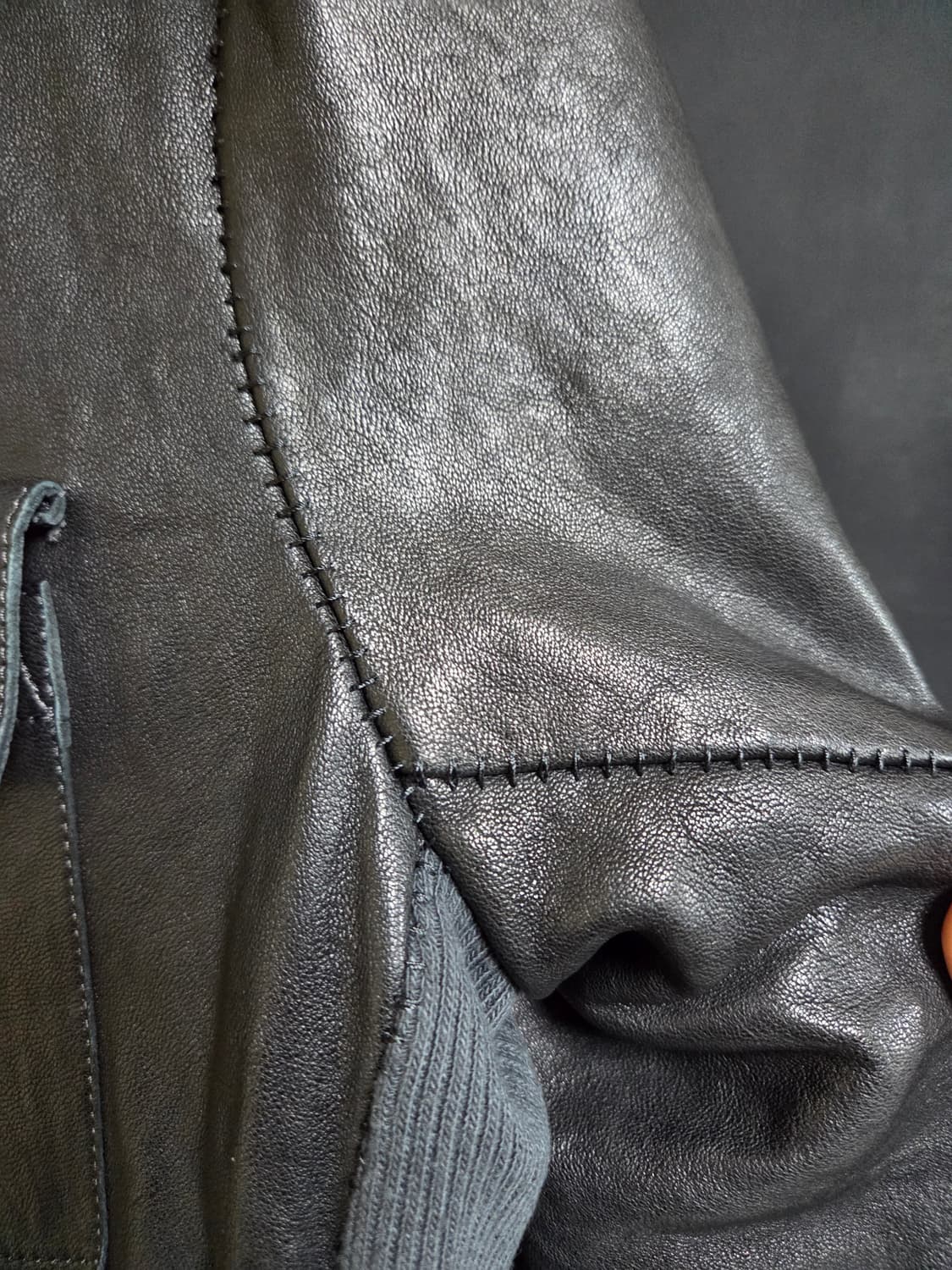 50) san263-1 레더 후드 자켓 상품이미지5