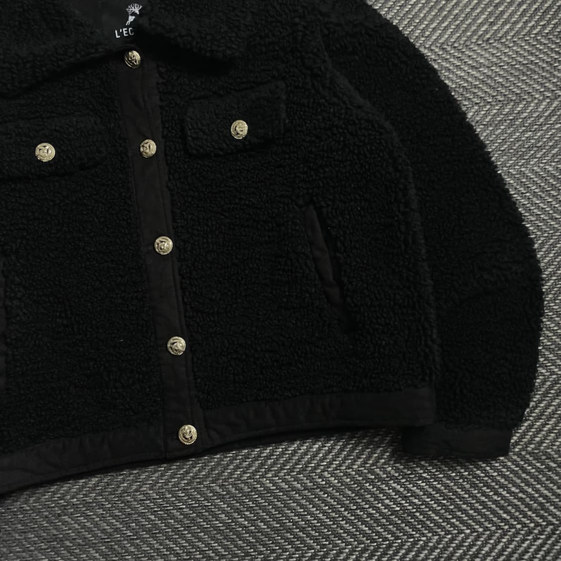 빈티지 우먼스 플리스 자켓 블랙y 4013 상품이미지4