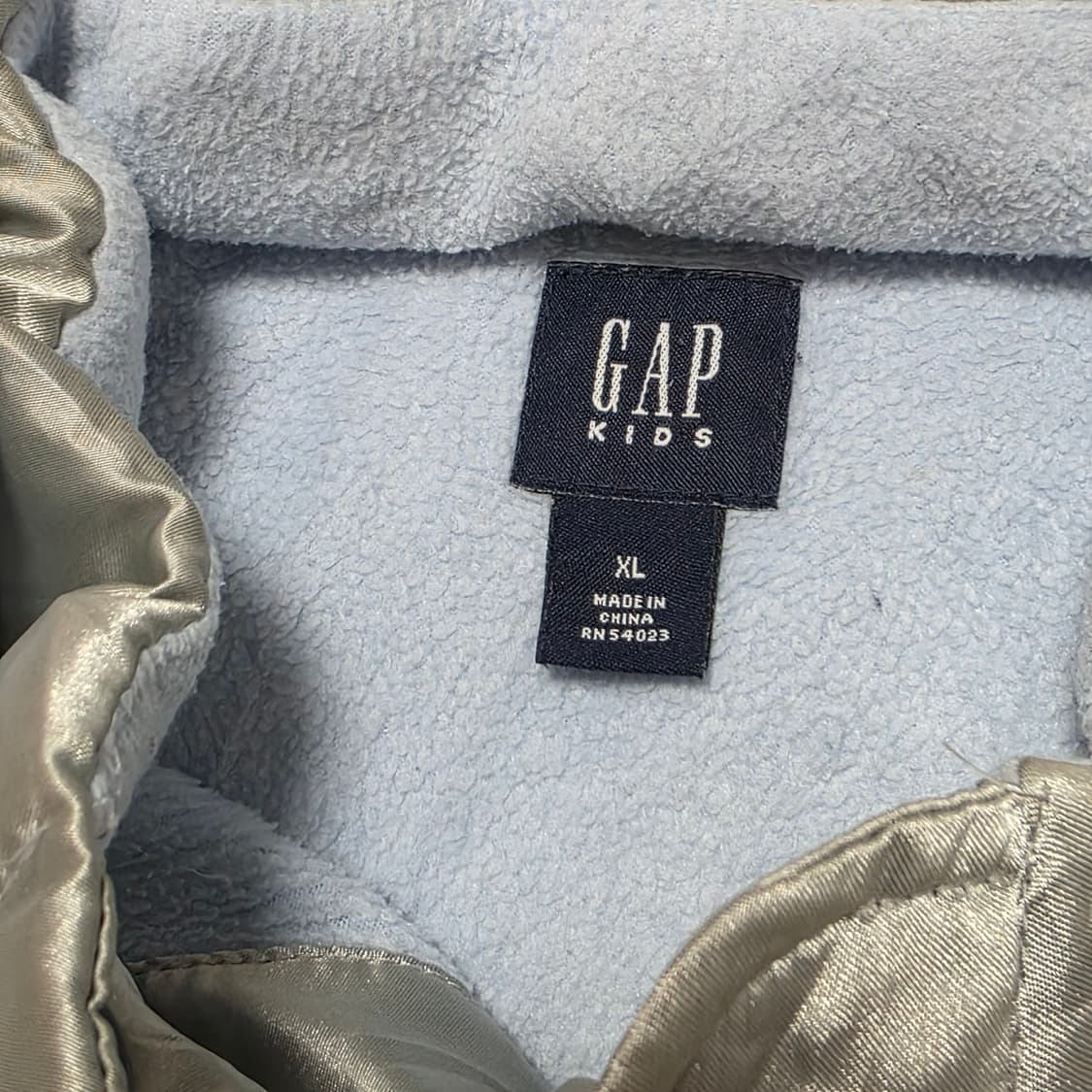 GAP) 일본판 빈티지 실버 오네갸루 오리털 후드 다운패딩 상품이미지4