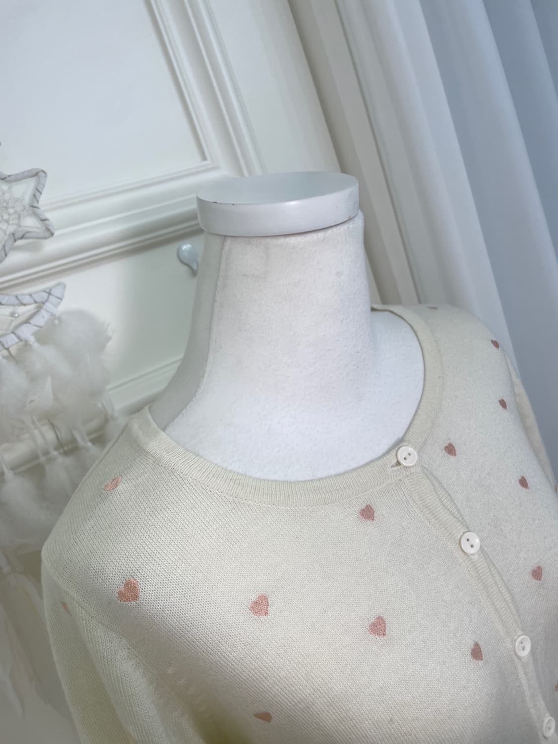 CINEMA CLUB ivory heart embroidery cardi 상품이미지7