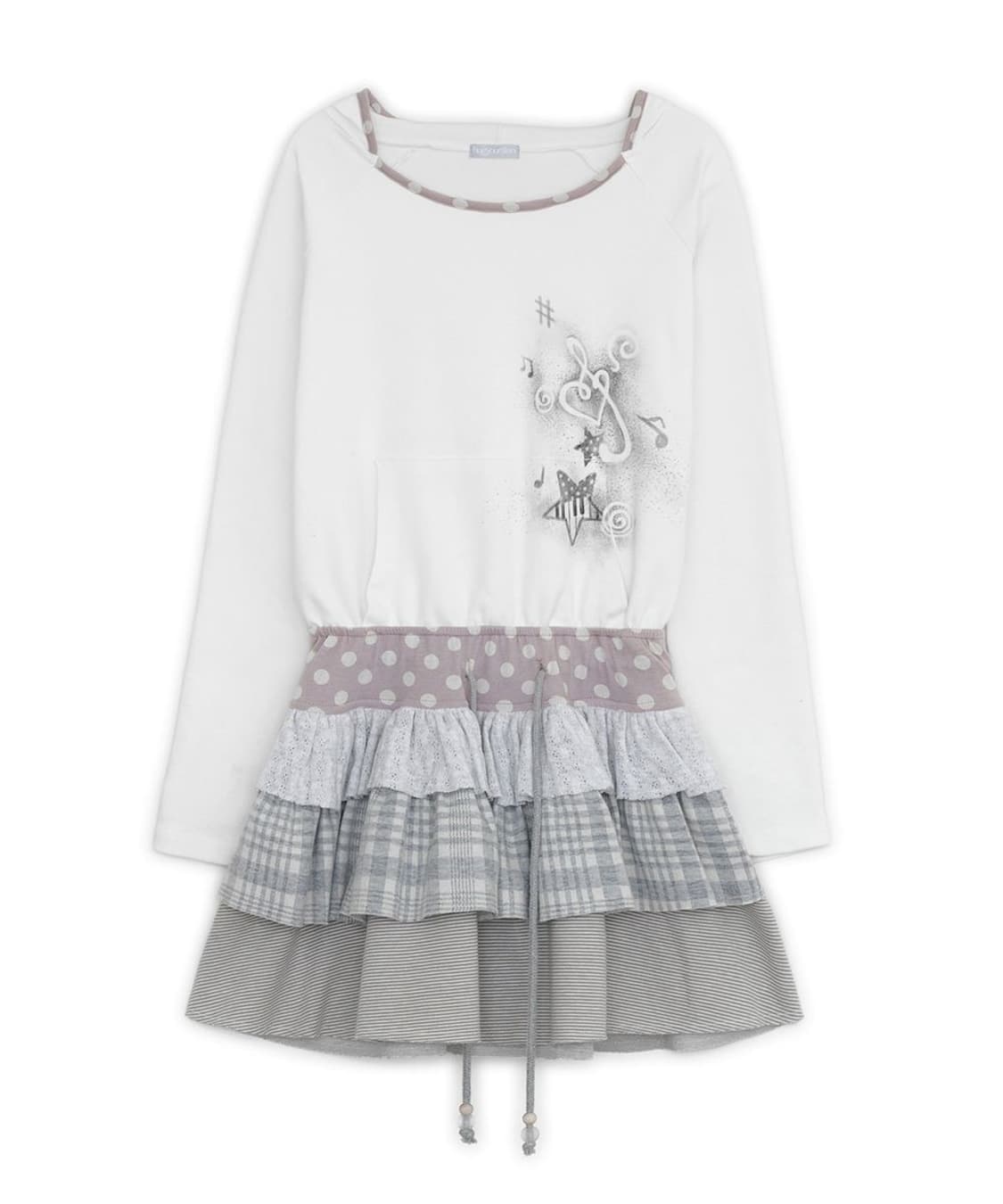 허그유어스킨 캉캉 레이어드 후드 드레스 원피스 아이보리 상품이미지1