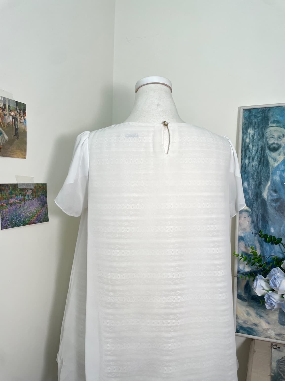white inner lace ruffle sleeve blouse 상품이미지4