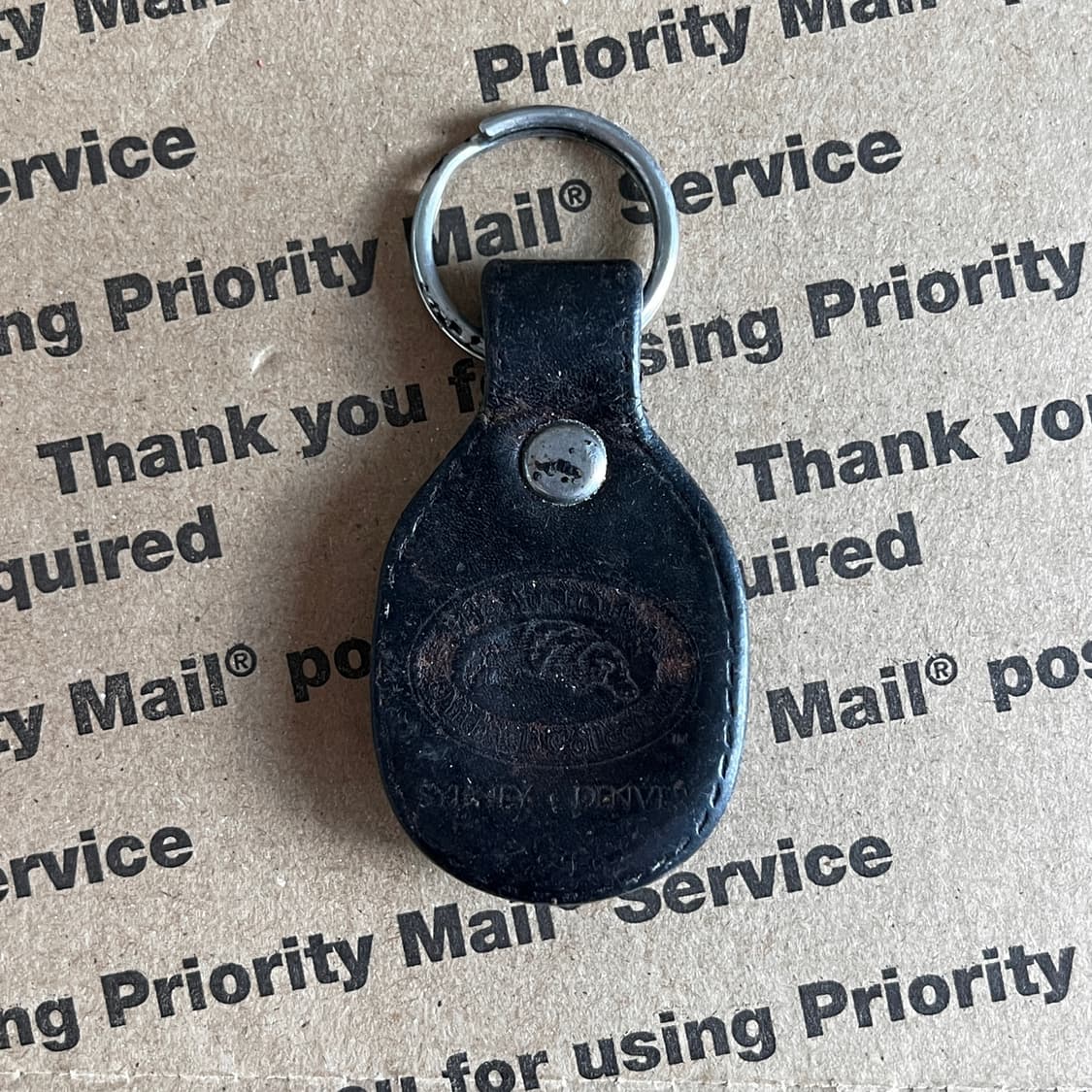 90s vtg Australia Coin Leather Keyring 상품이미지2