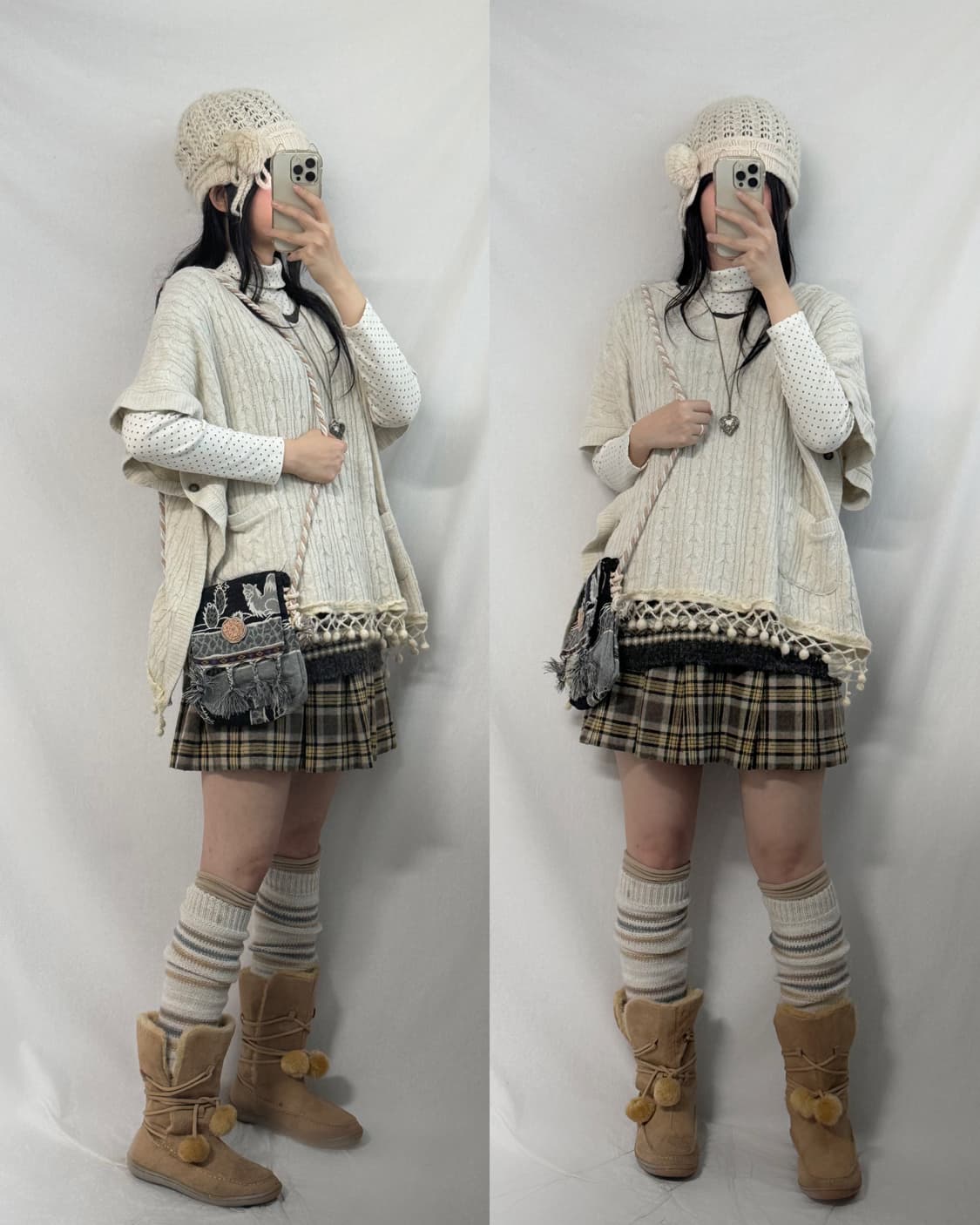 폼폼 리본 코사지 니티드 비니 상품이미지6