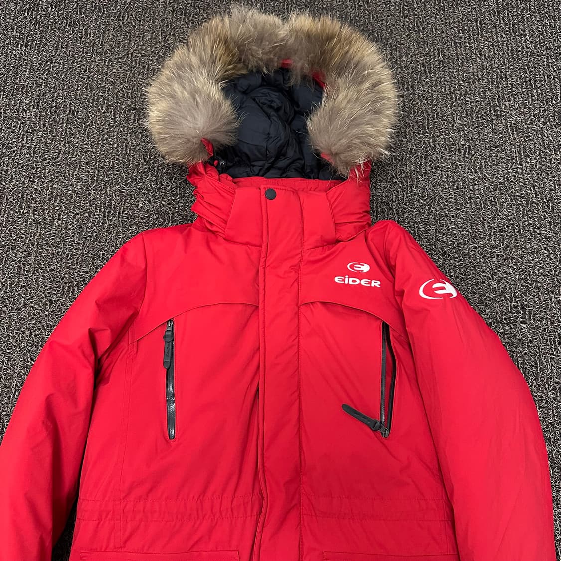 아이더 700 구스다운 사파리 롱패딩 레드 90(S) 상품이미지2