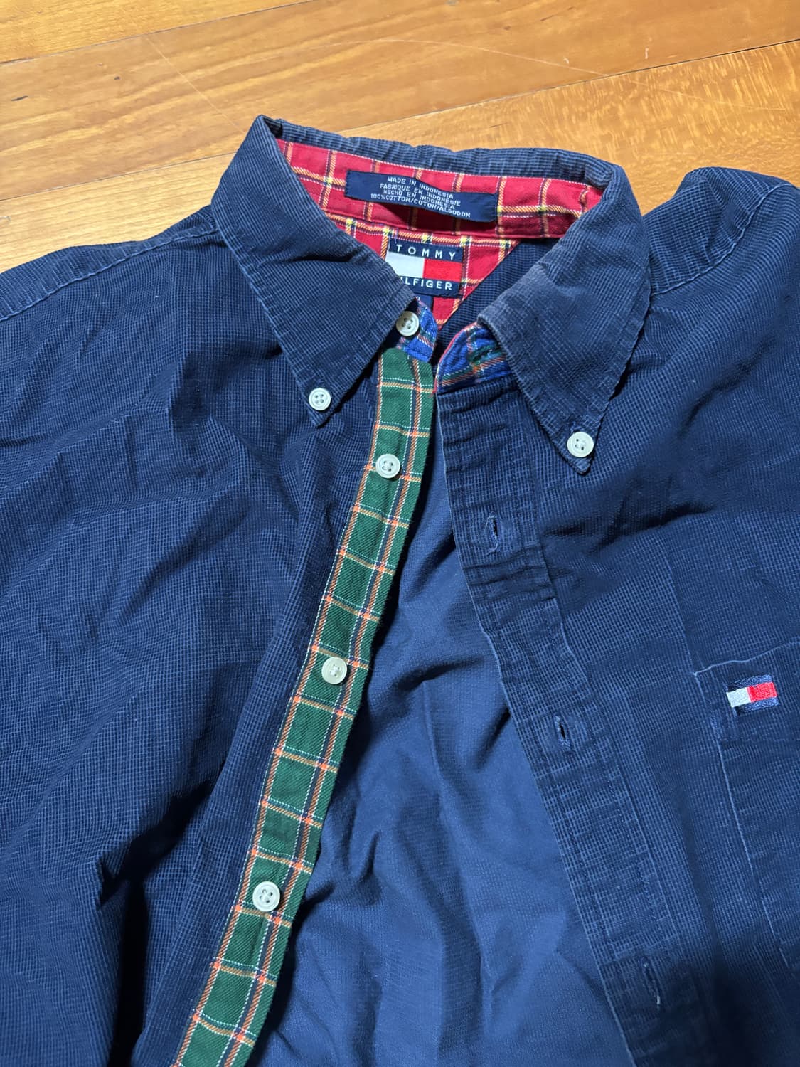 tommy hilfiger corduroy navy shirts xl  상품이미지2