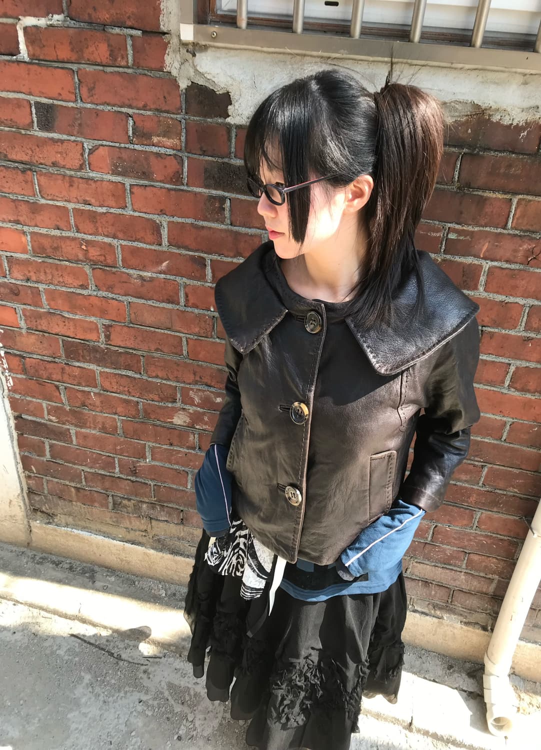vintage real leather jacket 상품이미지3