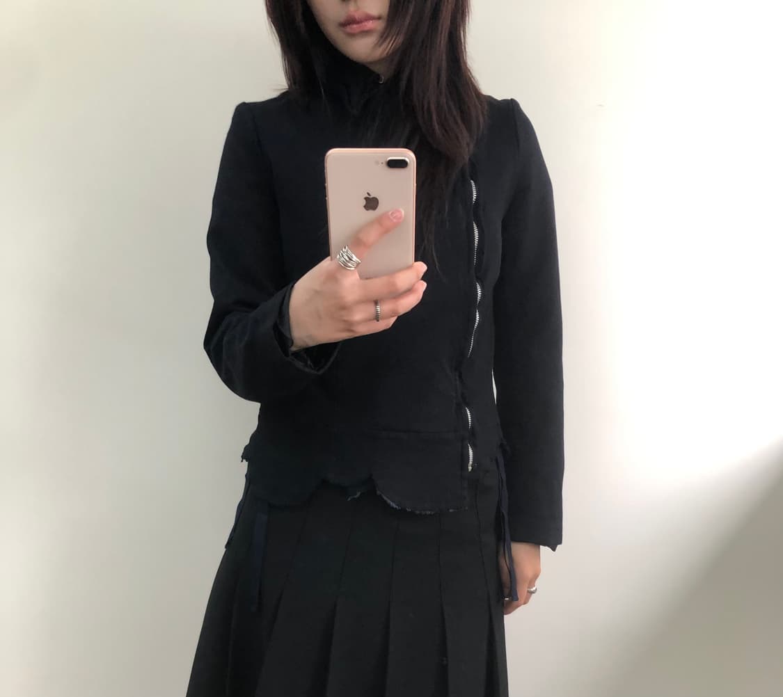 꼼데 가르송 비대칭 링클 자켓 상품이미지1