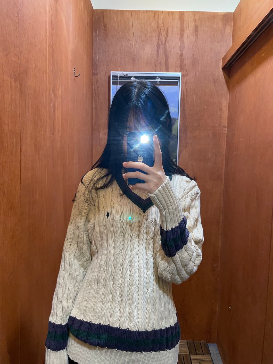 (M) POLO 폴로 랄프로렌 케이블 브이넥 니트 상품이미지1