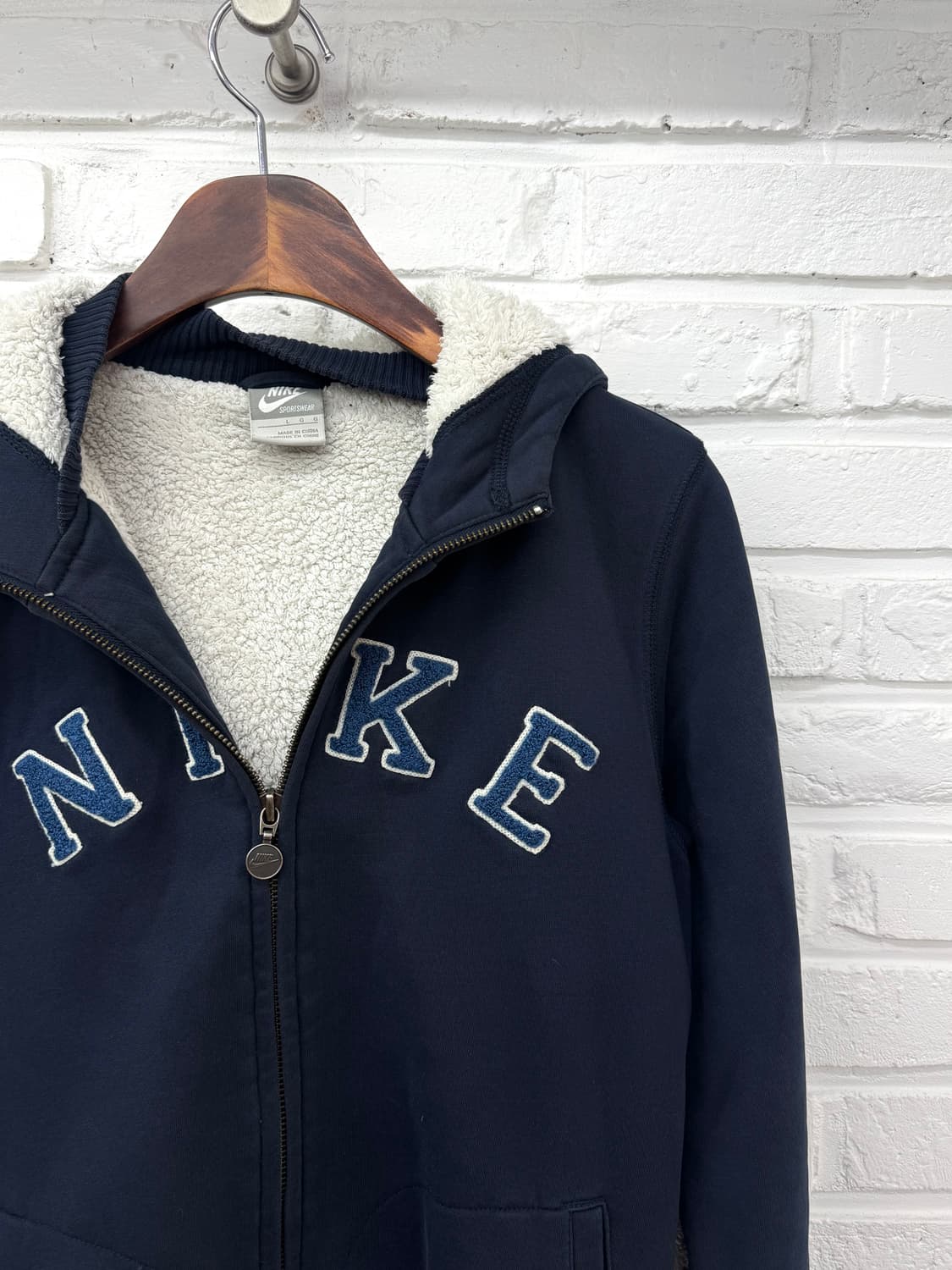 나이키 네이비 털안감 투웨이 후드집업 상품이미지4