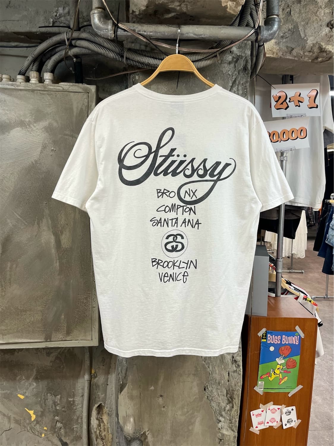 스투시 월드투어 반팔티 화이트 M #csz3936 상품이미지2