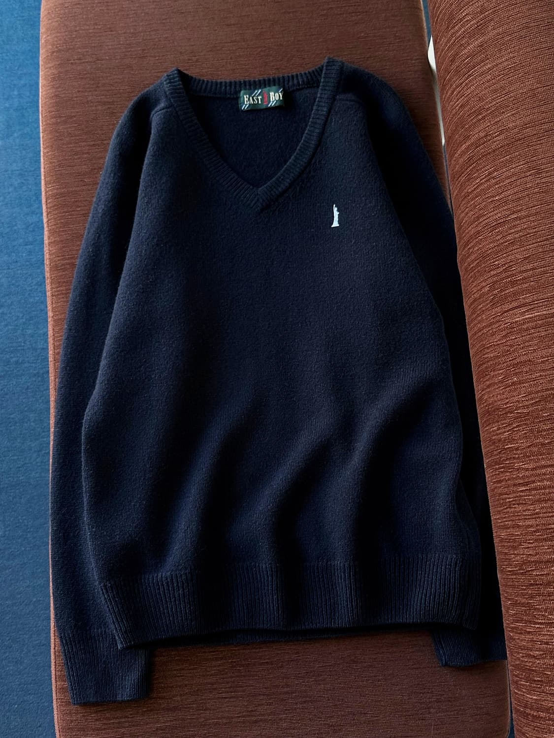 Wool v-neck design stitch knit P/O 상품이미지2