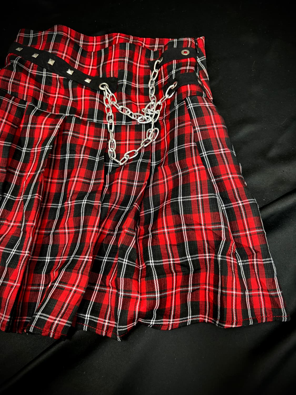 [PUNK]Red Check Chain Skirts 상품이미지8