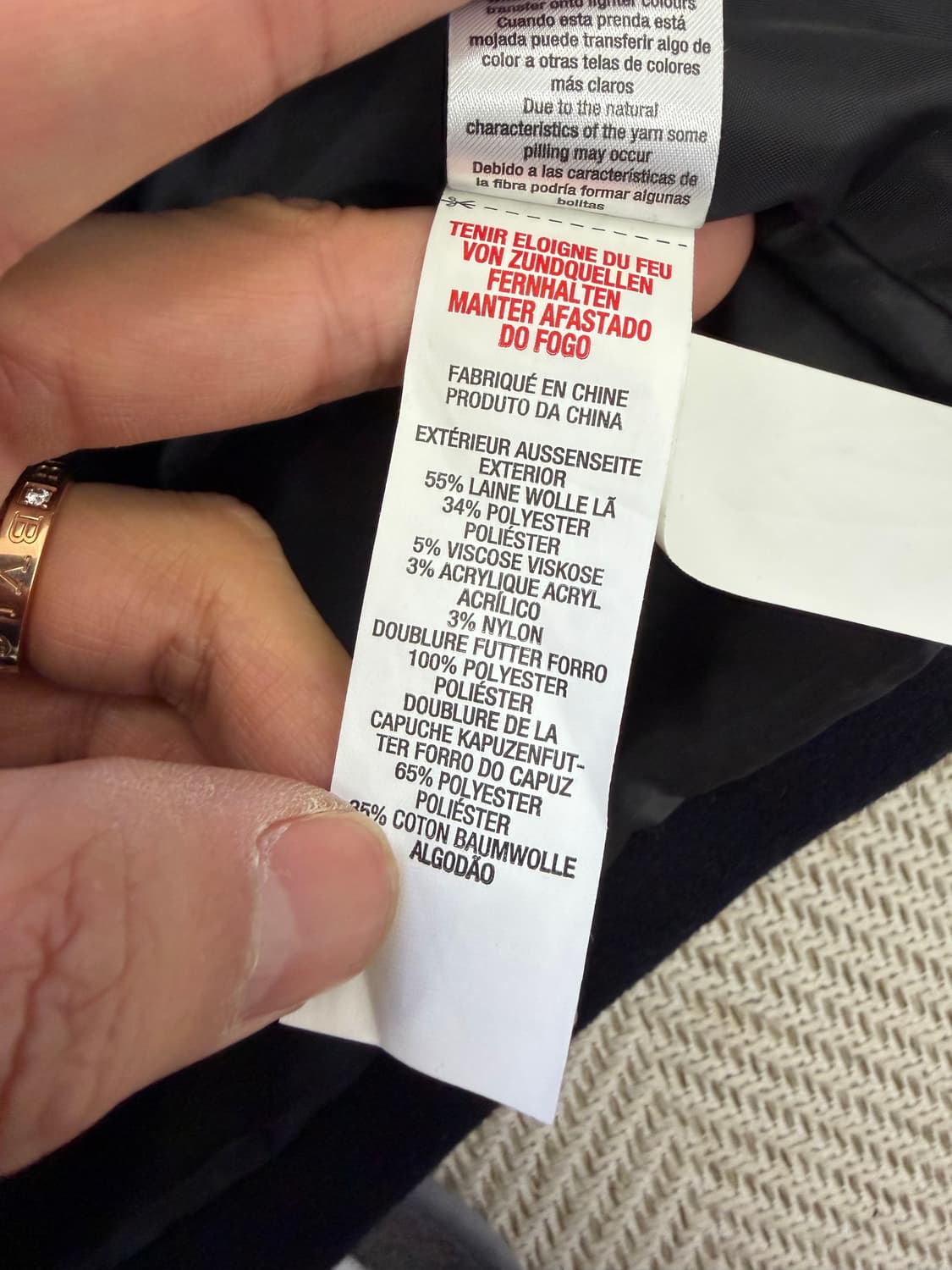 정품) 탑맨 후드 코트 블랙 S  상품이미지8