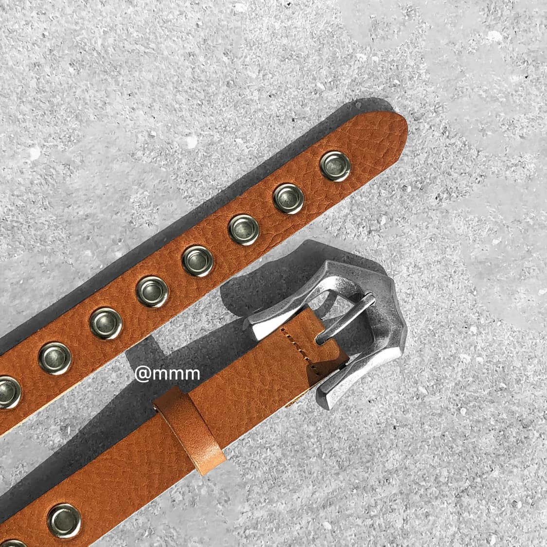 [Unisex] 아일렛 웨스턴 가죽 벨트 카멜 상품이미지4