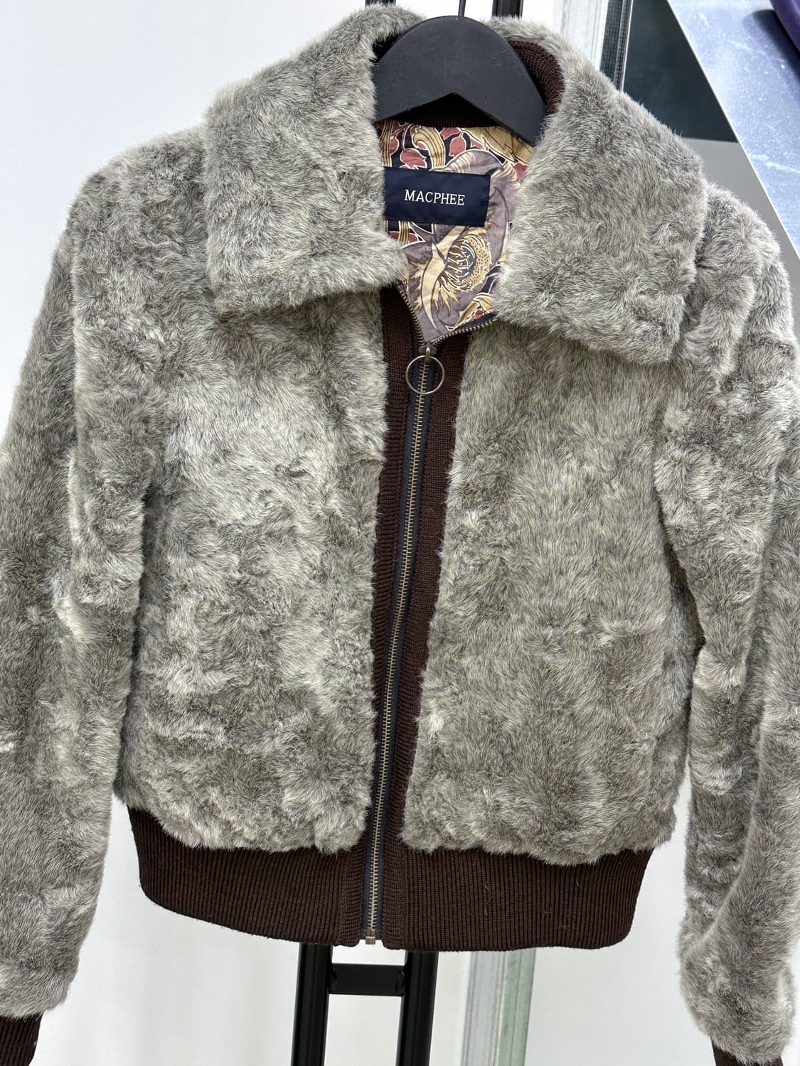 ash brown fur zip collar jacket 상품이미지6