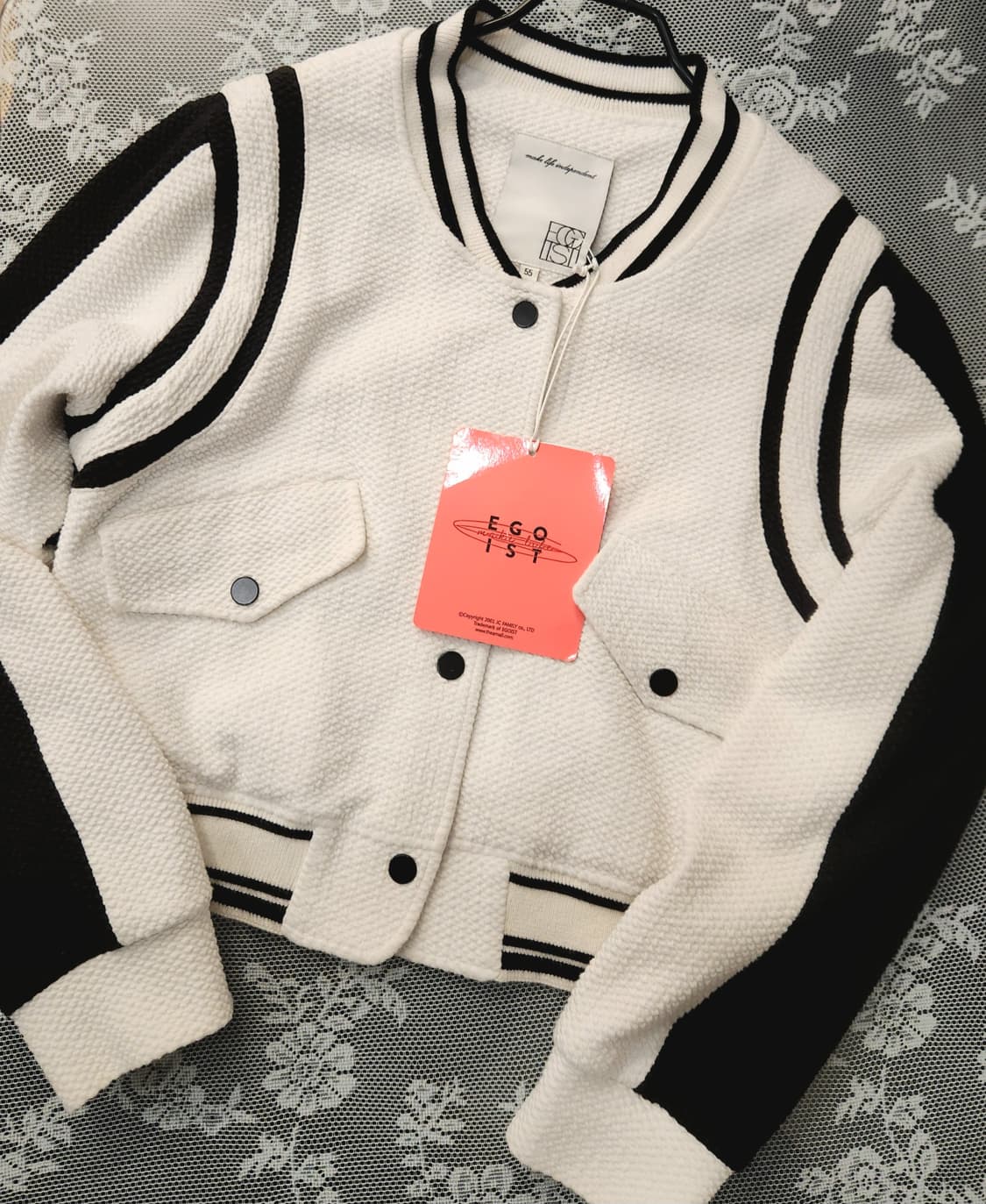 (새상품)에고이스트 배색 크롭점퍼55 상품이미지3