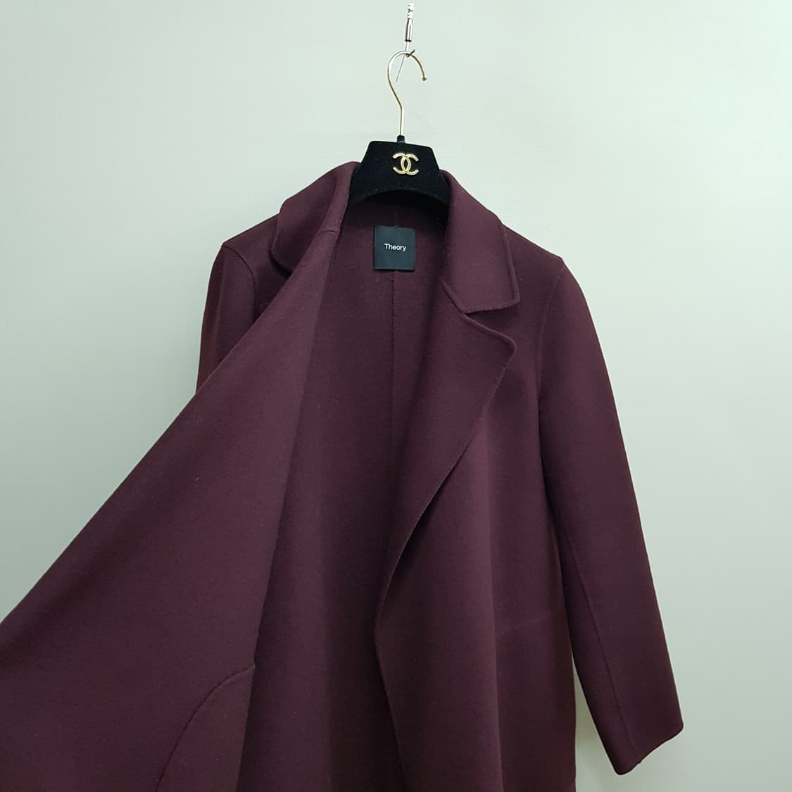 띠어리 버건디 캐시미어 블래딩 코트 S사이즈 상품이미지5