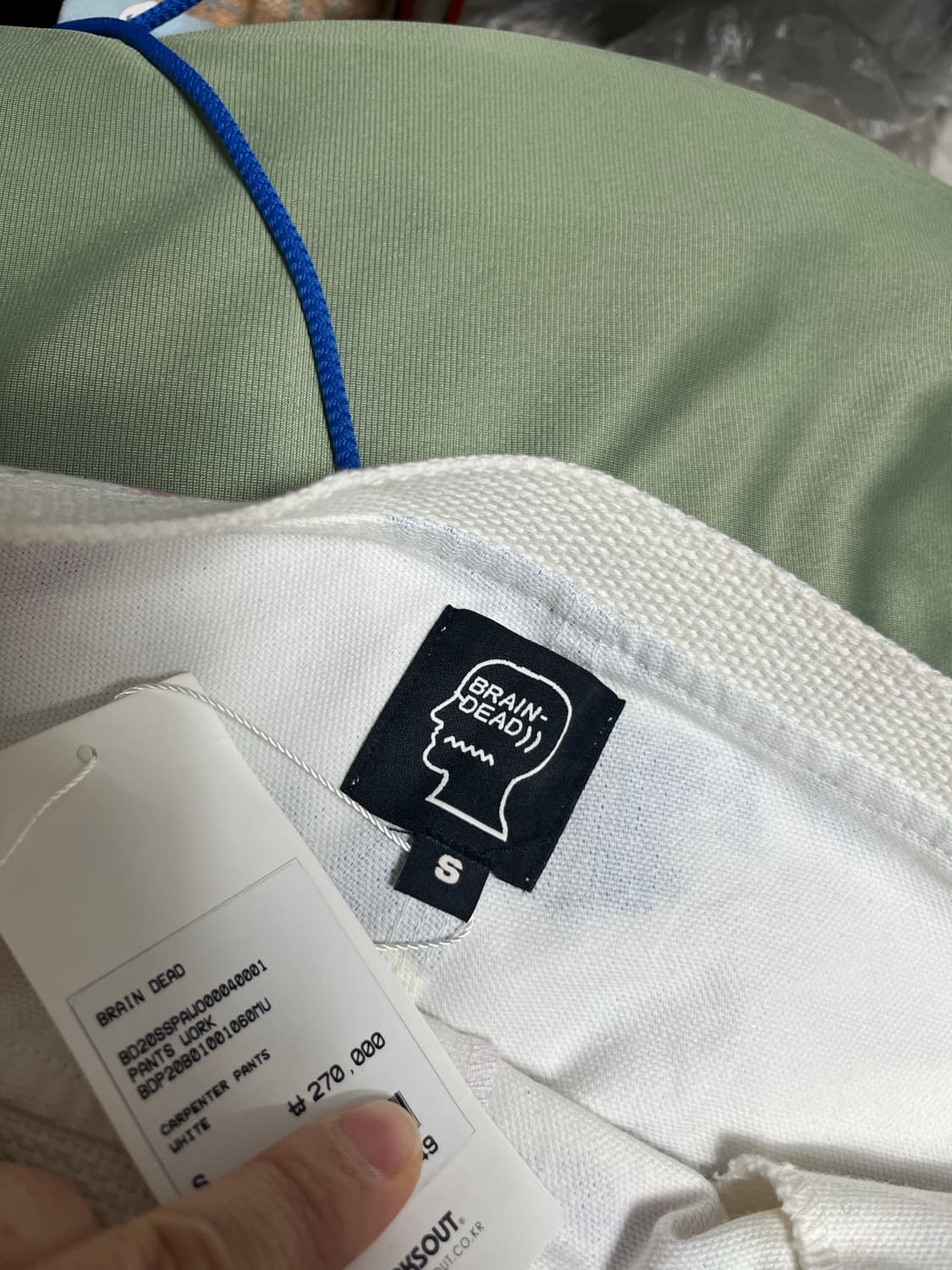 브레인데드(Brain Dead)의 화이트 페인팅 카펜터 팬츠 새상품 S 상품이미지2