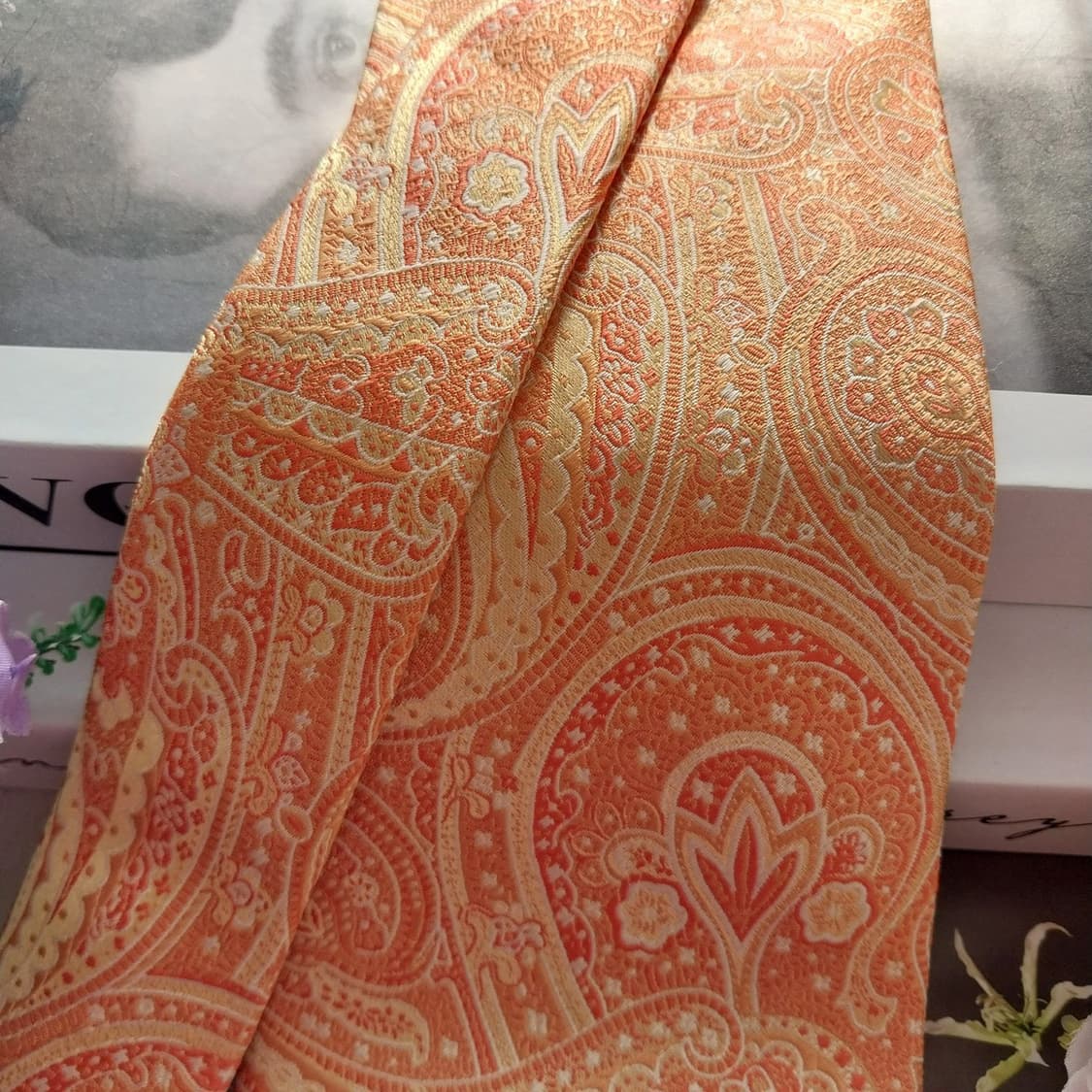 카운테스마라 실크 오렌지 페이즐리 넥타이 9.6cm A+등급 K1336
 상품이미지3