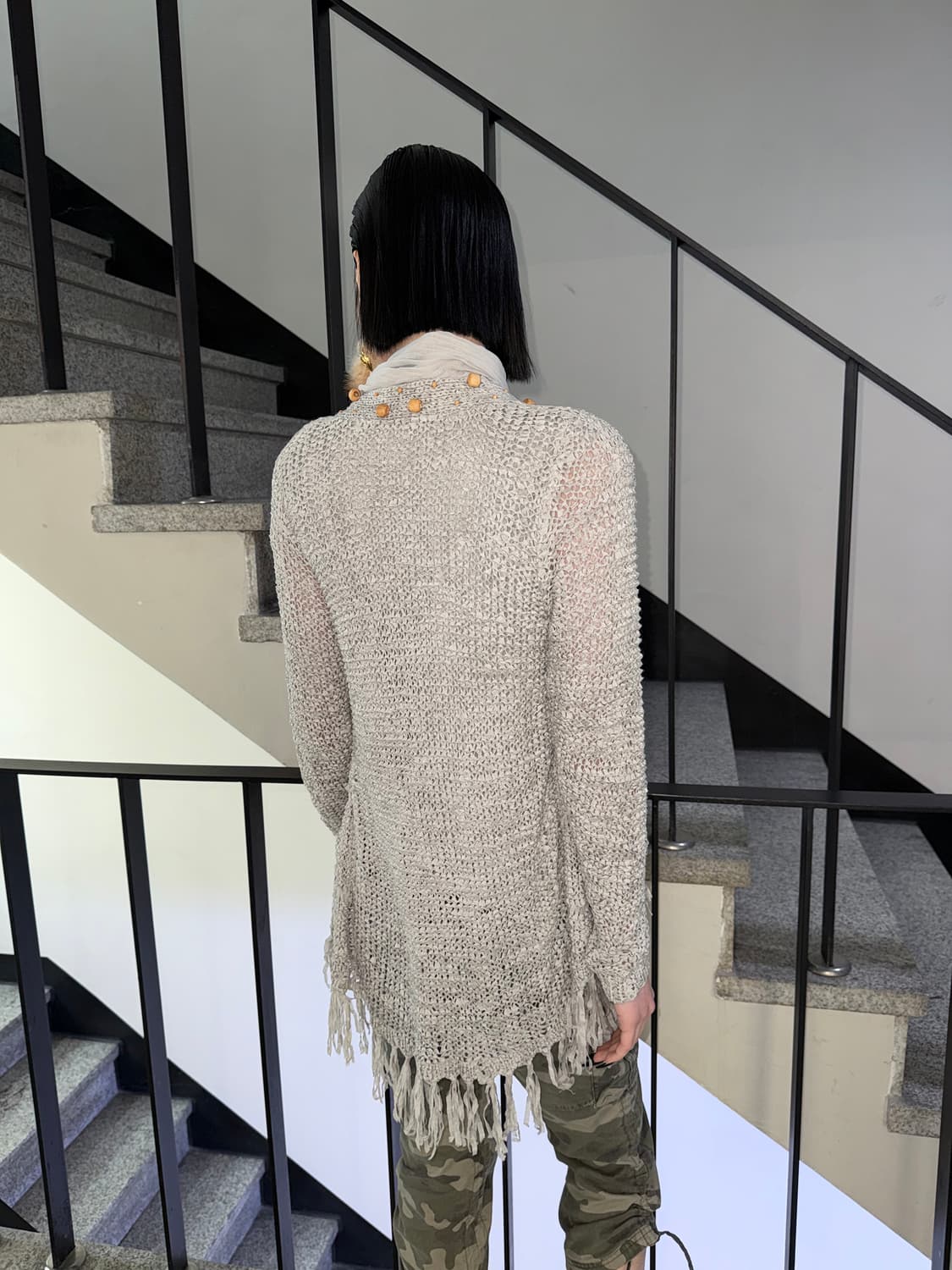 wood beads crochet fringe cardigan 상품이미지4