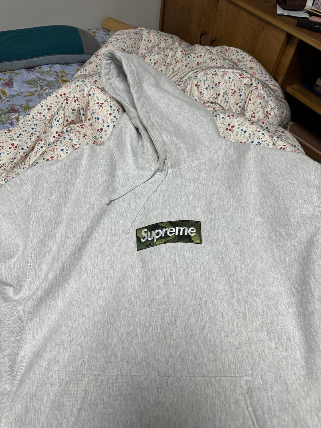 슈프림 23fw 카모 박스로고 후드 애쉬 그레이 xl 상품이미지1