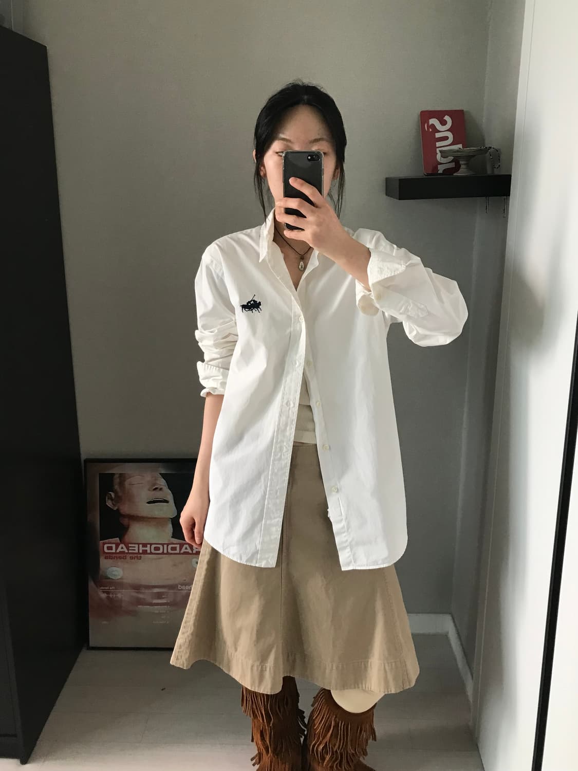 폴로 랄프로렌 더블포니로고 화이트 셔츠 상품이미지2