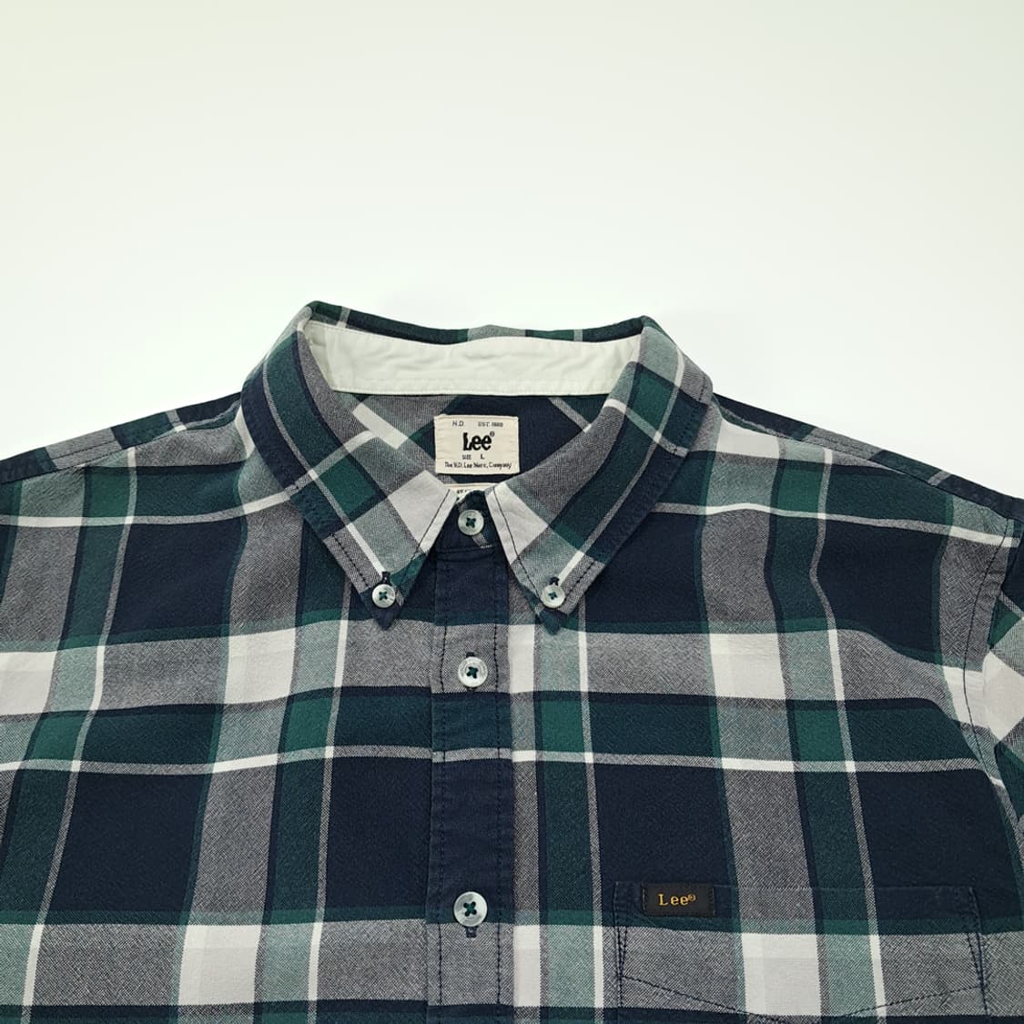 CL376 L 리 KANSAS 1889 체크 버튼다운 셔츠 남방 상품이미지2