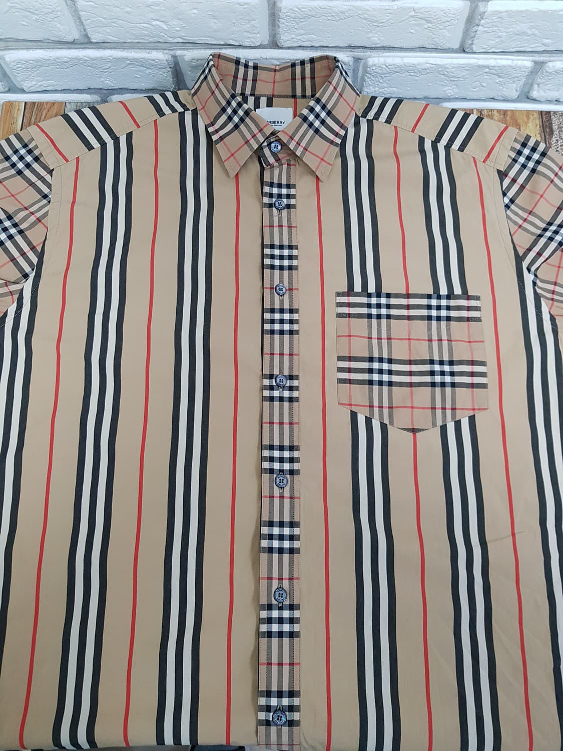 [xl/105/정품] 버버리 패치워크 포플린 스판셔츠 상품이미지9