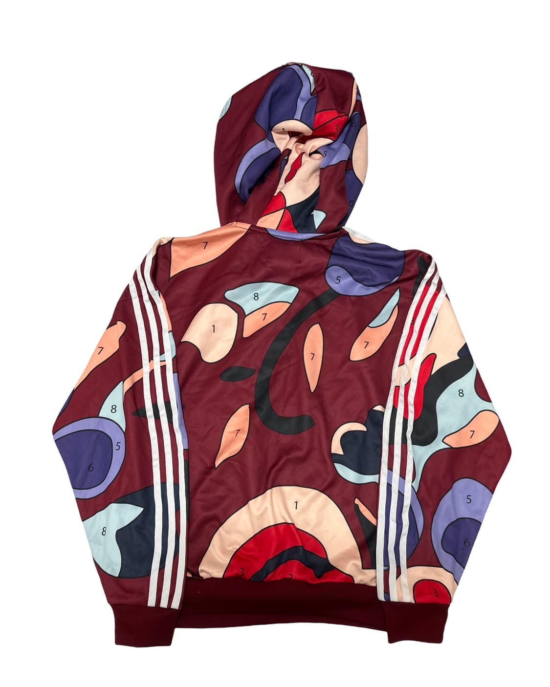 아디다스 3S 버건디 트랙탑 후드티 상품이미지4