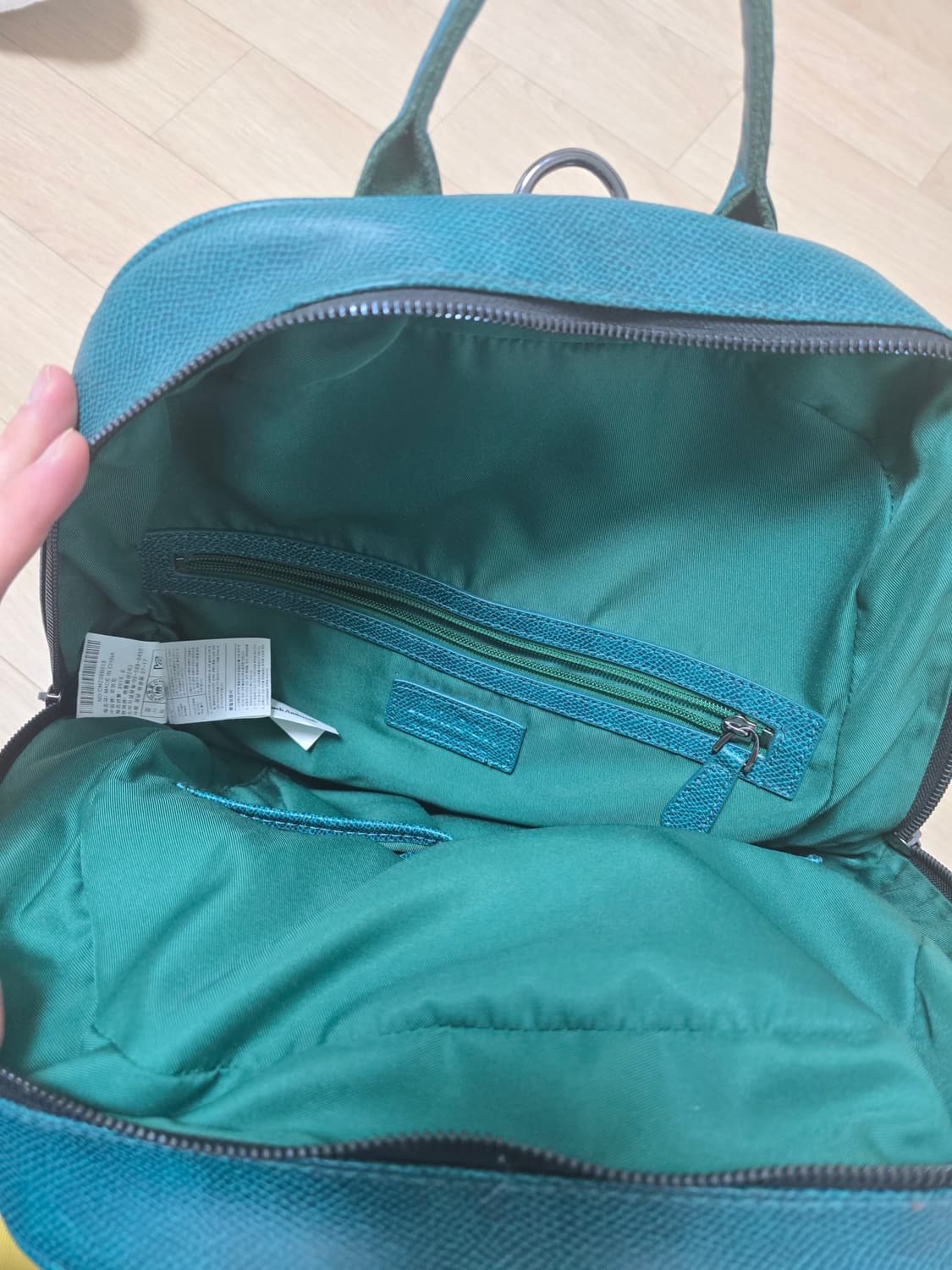 킨록 빈티지 소가죽 청록색 백팩 상품이미지8