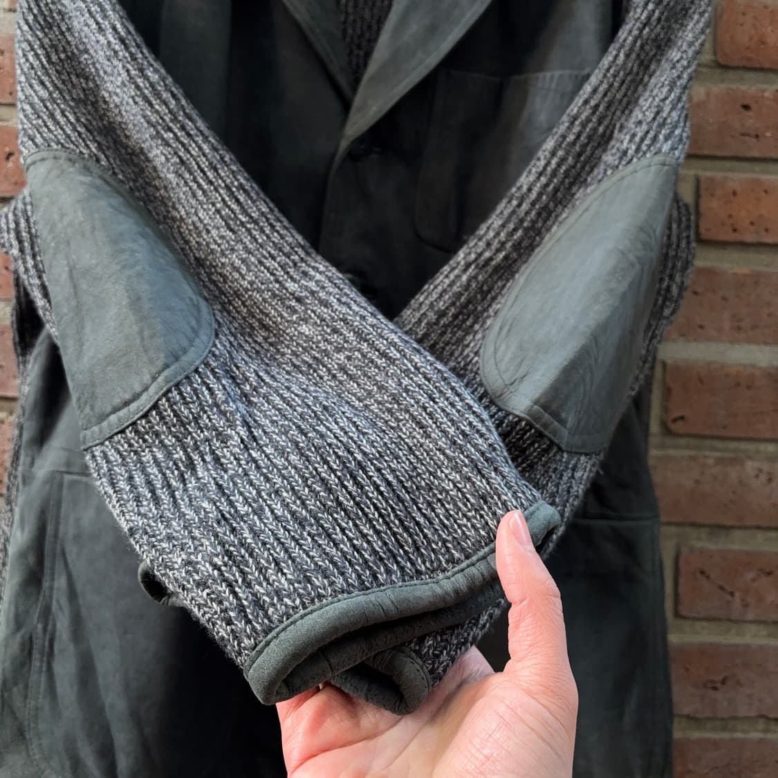 Grass Roots 레더 × 니트 하이브리드 자켓 상품이미지6