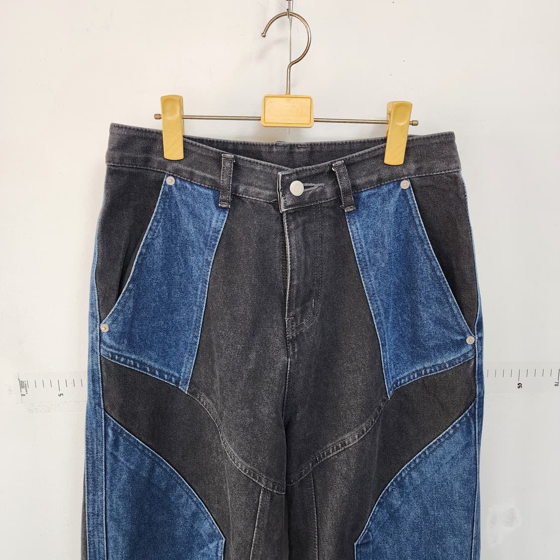  꼼파뇨 데님 패치 워싱 와이드 팬츠 상품이미지2