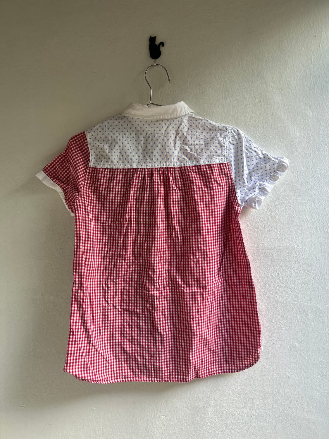 땡땡이 패치워크 셔츠 상품이미지6