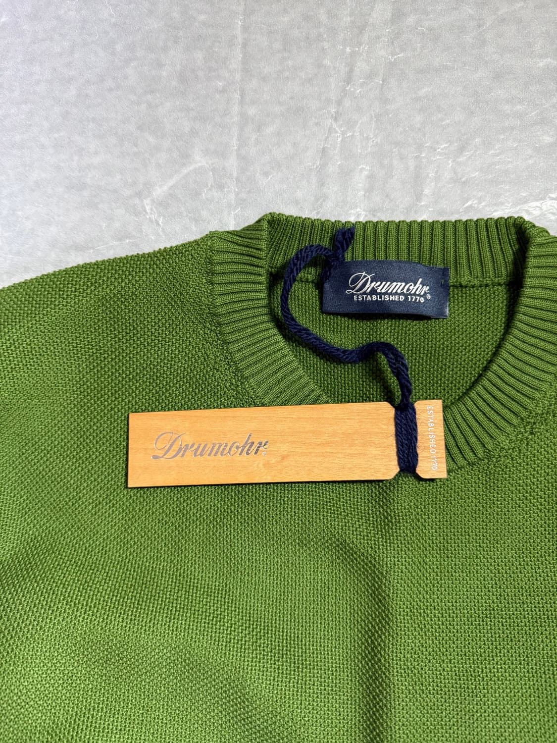 [50] 드루모어 코튼 스웨터 니트 그린 상품이미지5