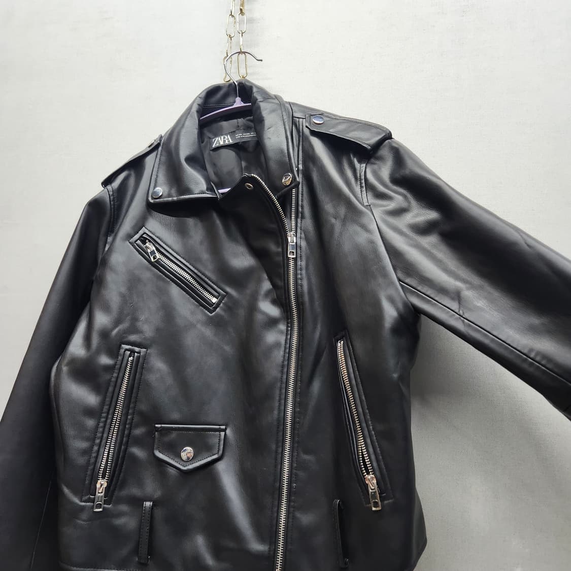 자라 에코 라이더 견장 가죽자켓 XXL(L) 상품이미지3