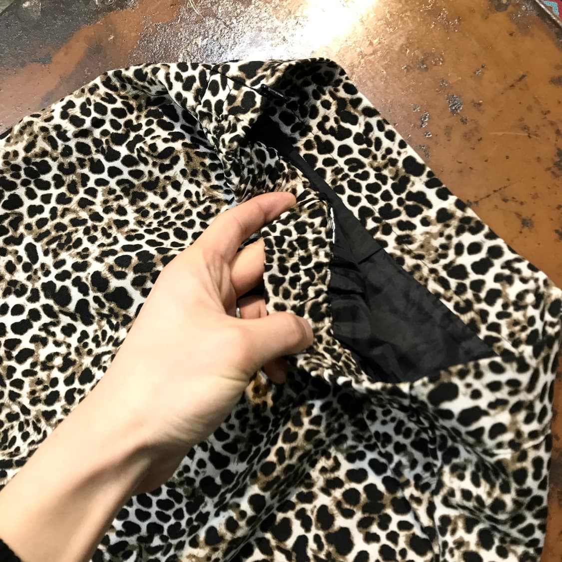 VTG 빈티지 레오파드 패턴 A라인 밴딩 롱 스커트 허리 24 27 상품이미지3