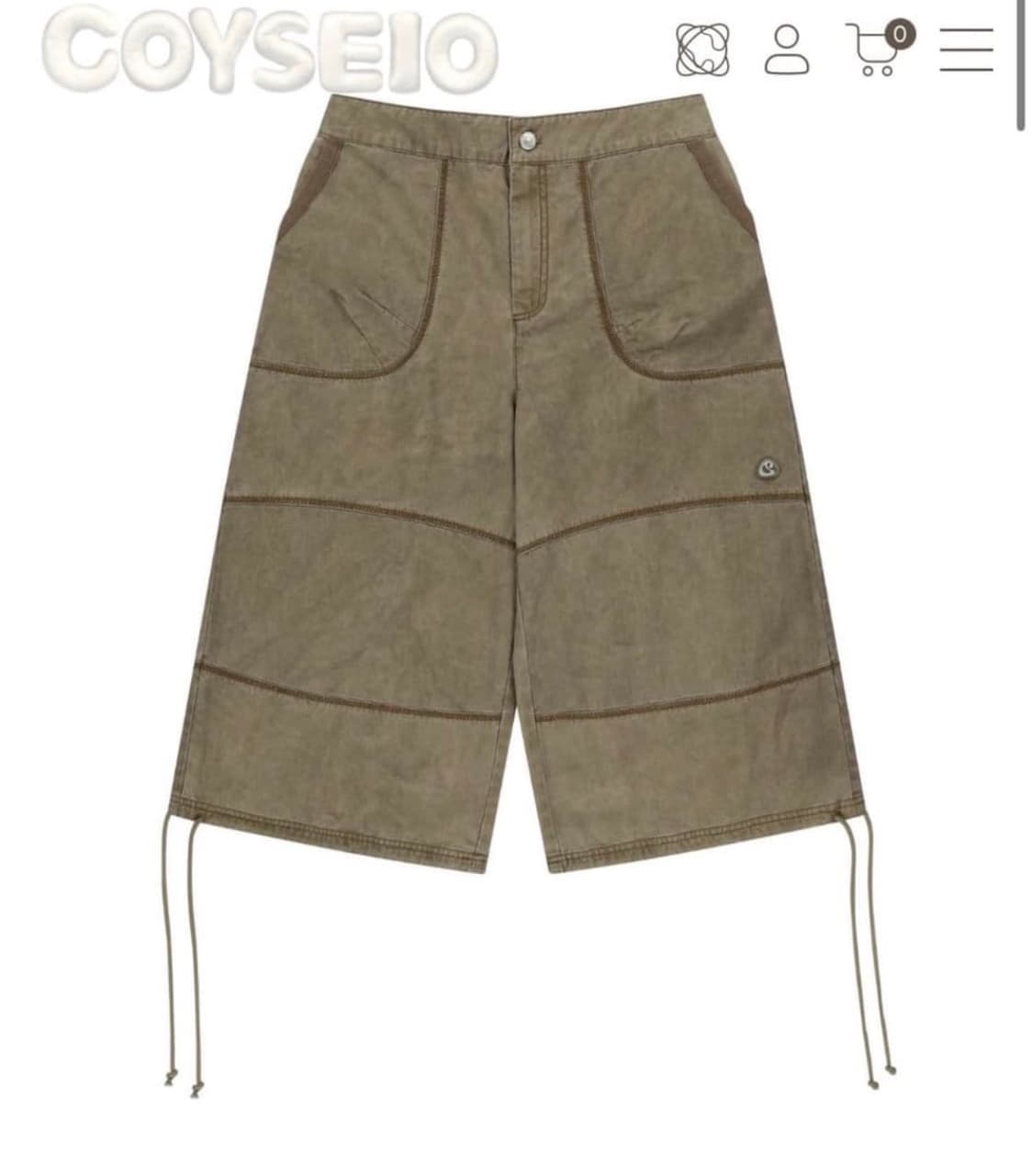 코이세이오 지그재그 팬츠 브라운 1사이즈 상품이미지1