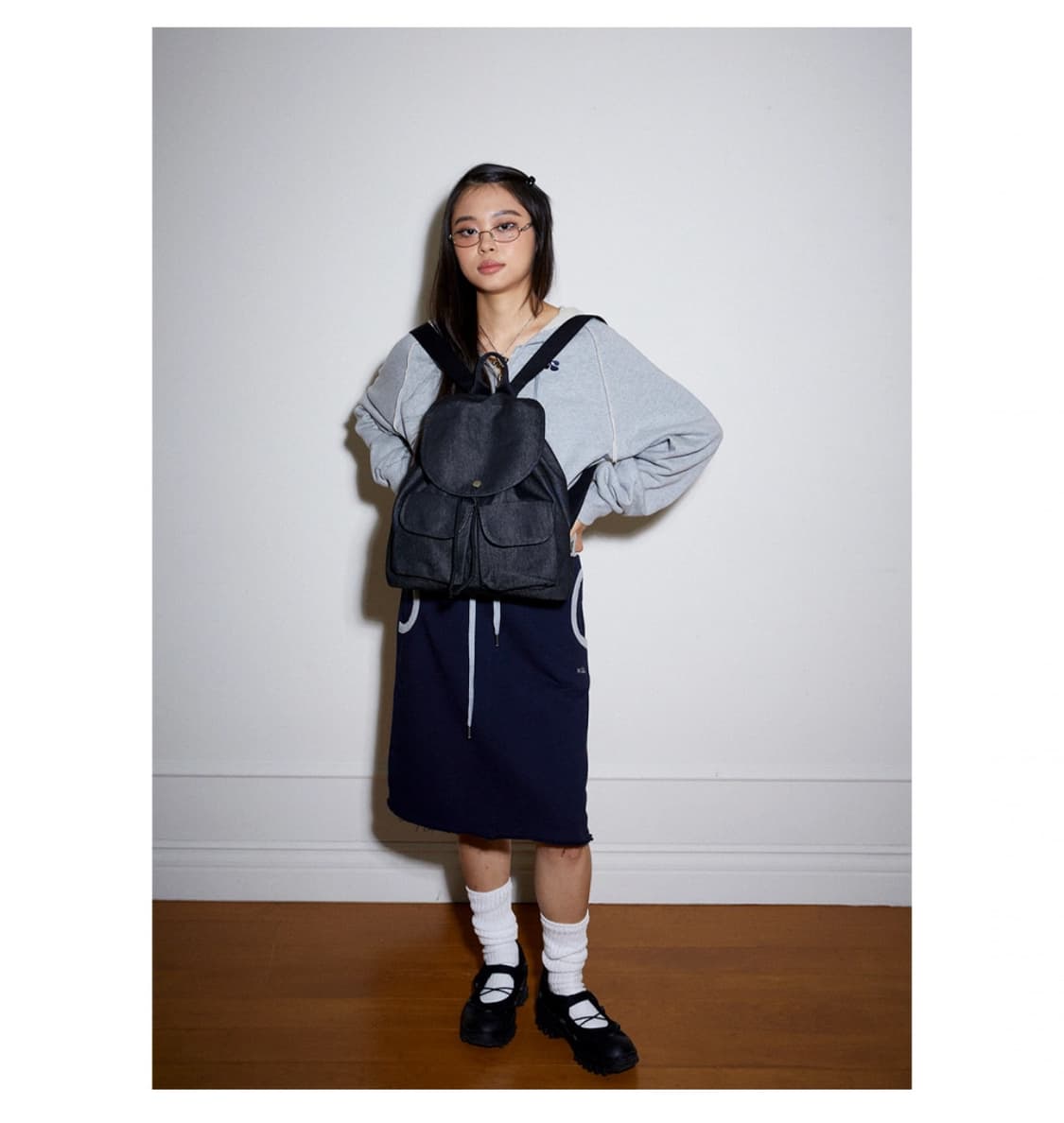 큘 포켓 백팩 블랙 데님 상품이미지4