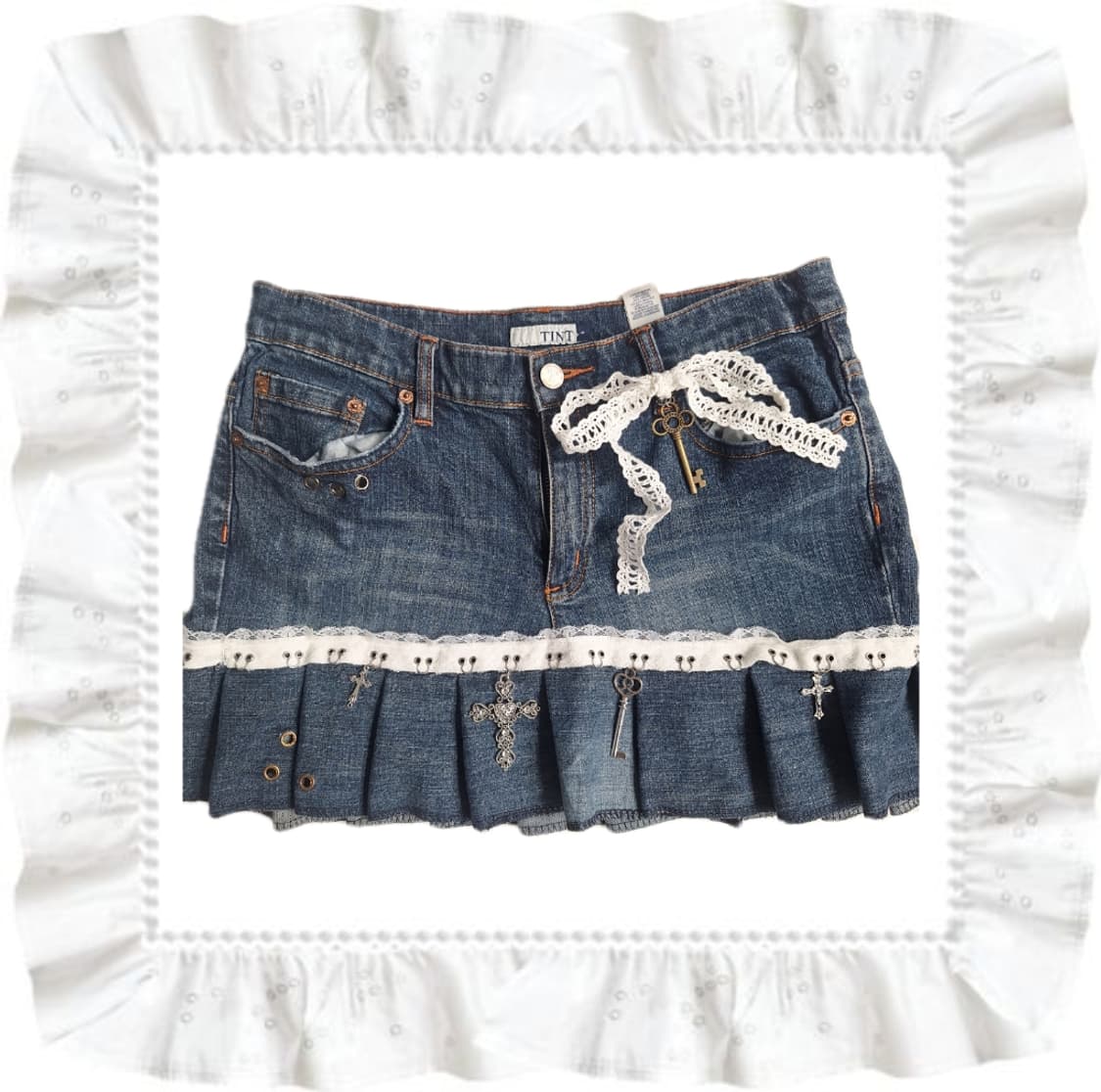 Promise skirt y2k 데님 미니 스커트 상품이미지1