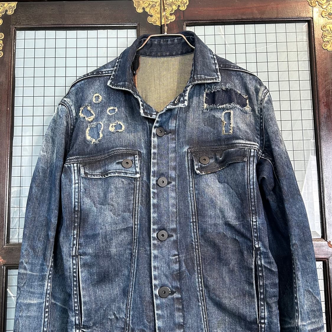11 by boris bidjan saberi 디스트레스드 데님 자켓 상품이미지5