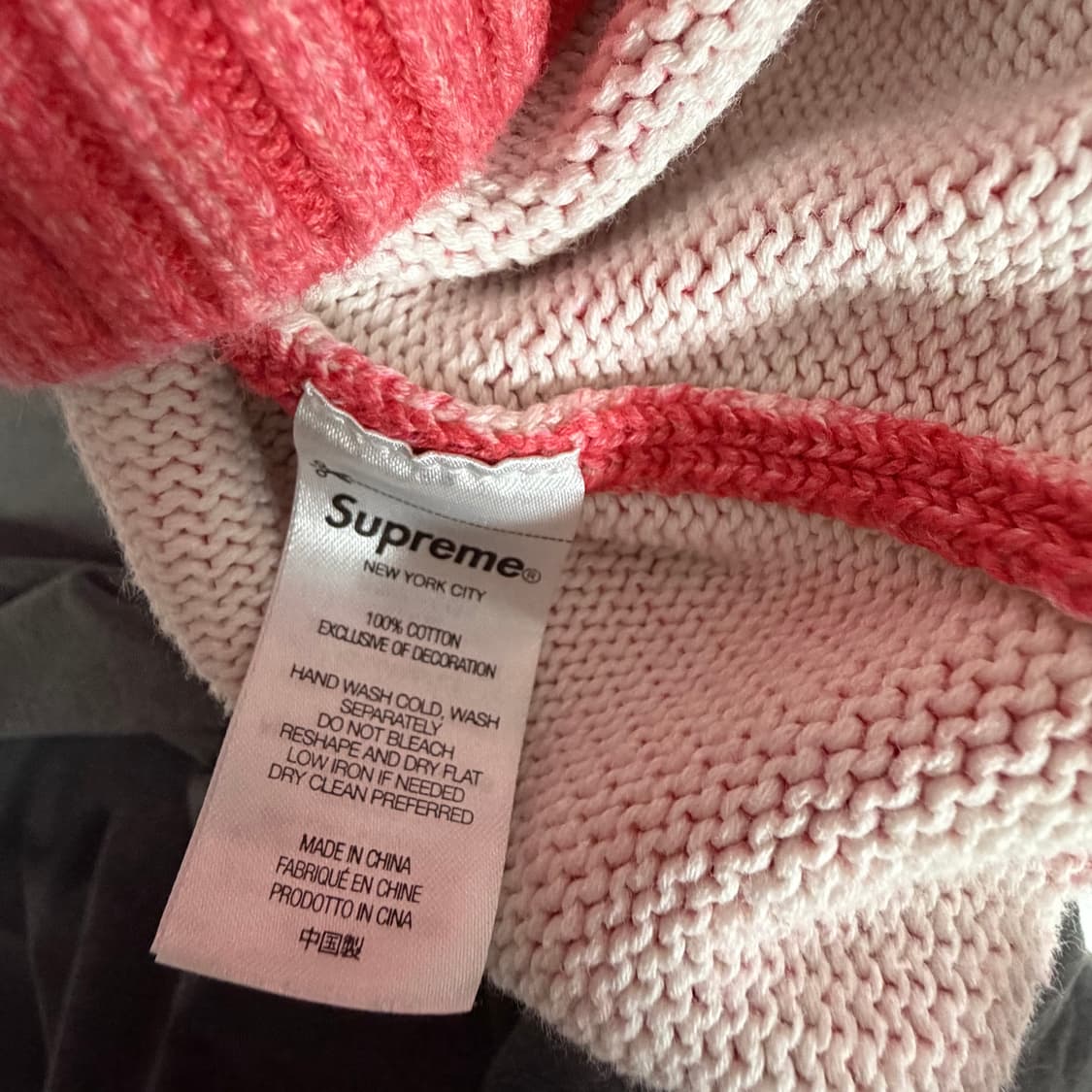 슈프림 워시드 로고 니트 핑크 M 상품이미지4