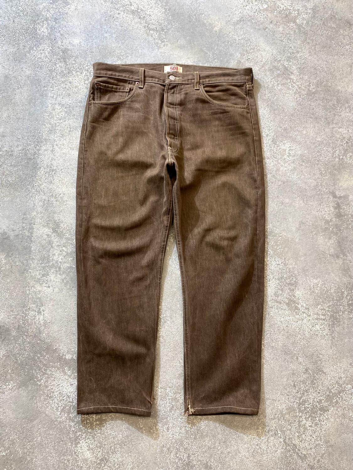 [36] 00s Levi's 501 리바이스 브라운 워시드 데님팬츠 상품이미지4