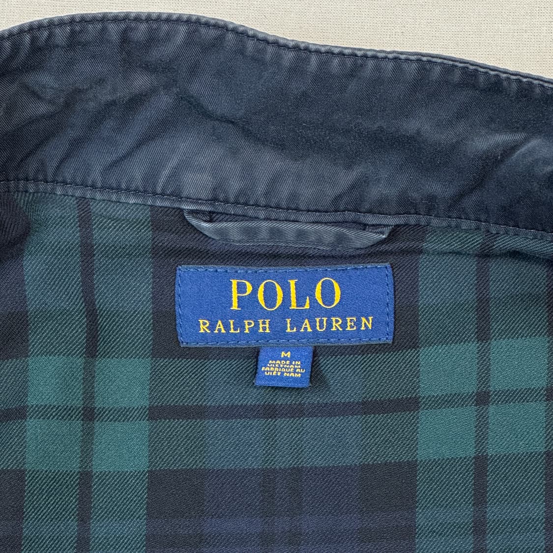 M) 폴로 랄프로렌 블랙와치 체크 안감 해링턴 자켓 네이비 상품이미지7