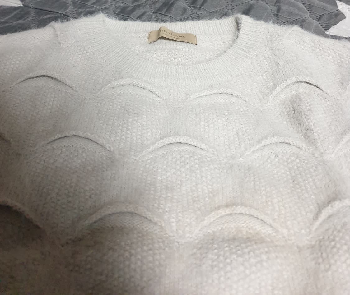 레몬파우더 웨이브 브러쉬드 크롭 니트 스웨터 (F) 상품이미지2