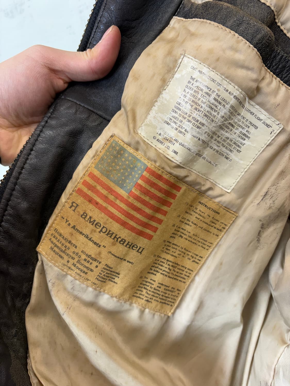 아비렉스 오리지날 A-2 레더 플라이트 자켓 상품이미지6