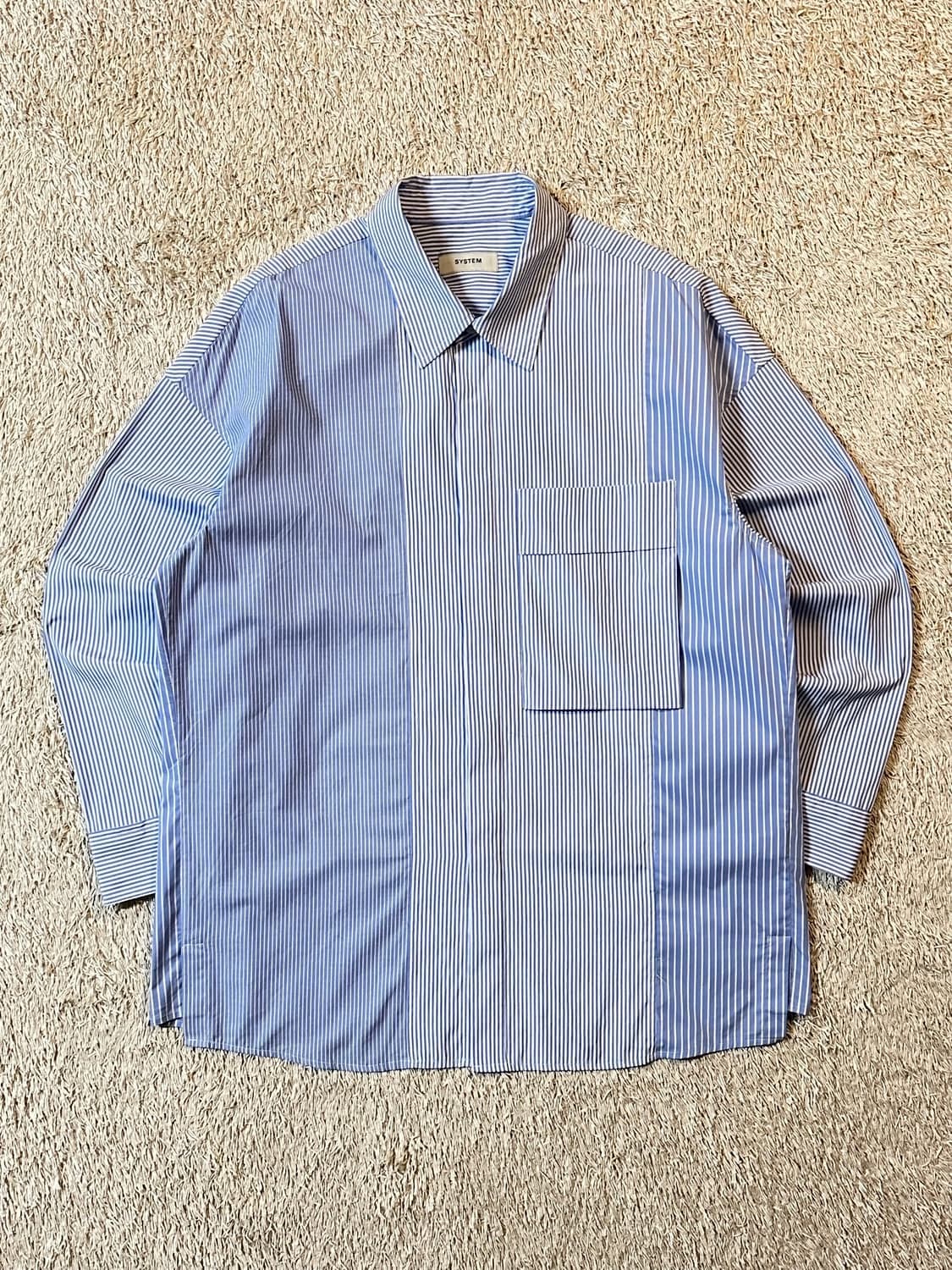 시스템옴므 오버핏 스트라이프 셔츠_100 상품이미지1