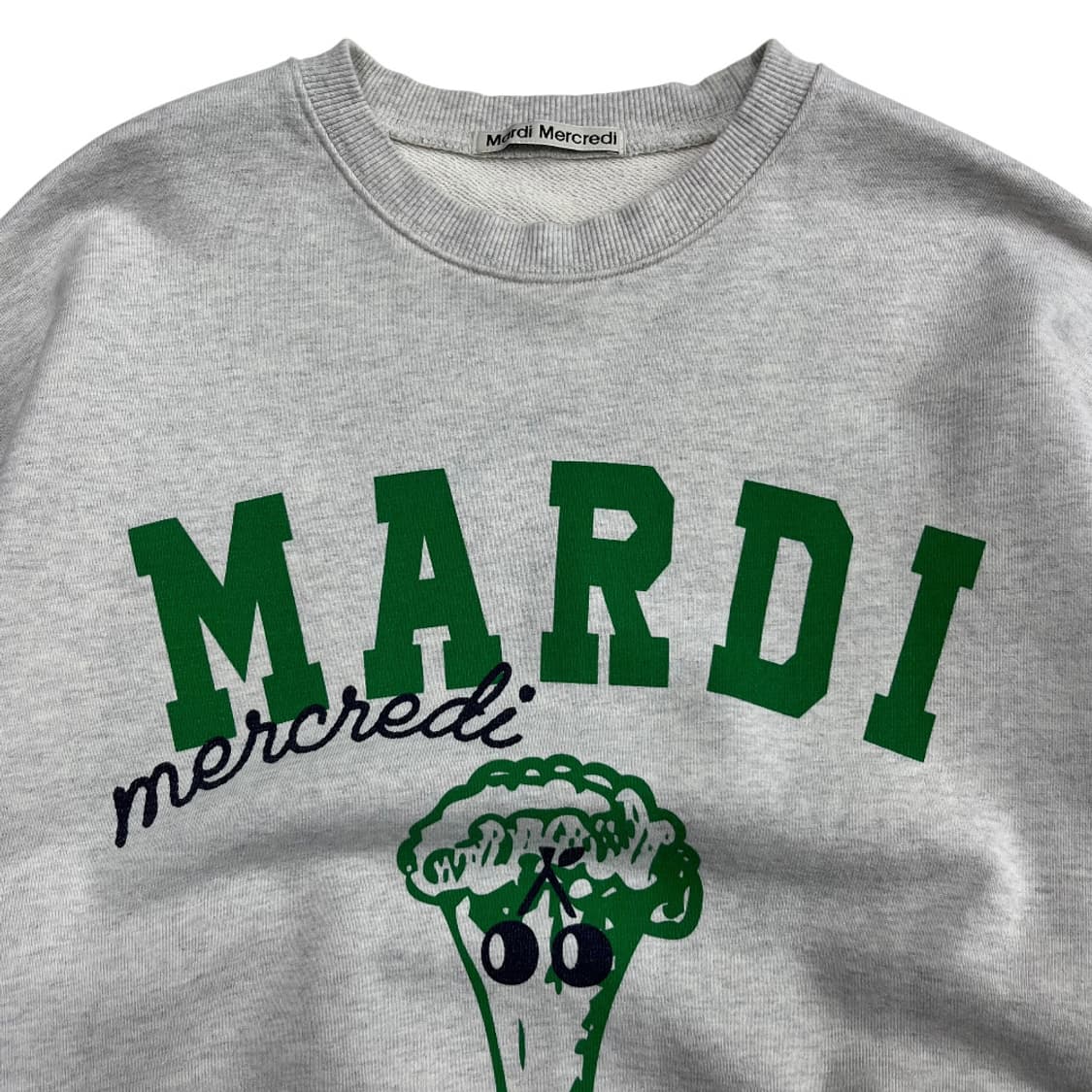 마르디 메르크디 그린 센터로고 백멜란지 맨투맨 상품이미지4